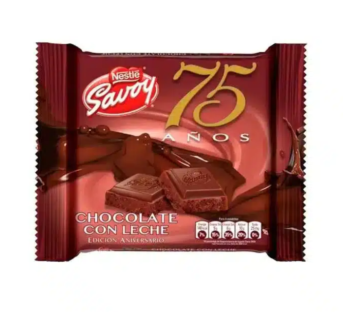 CHOCOLATE CON LECHE SAVOY ANIVERSARIO 75 AÑOS X 100GR