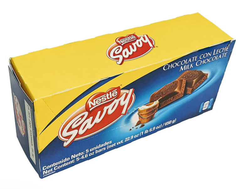 CAJA DE 5UNDS CHOCOLATE DE LECHE SAVOY 130GR