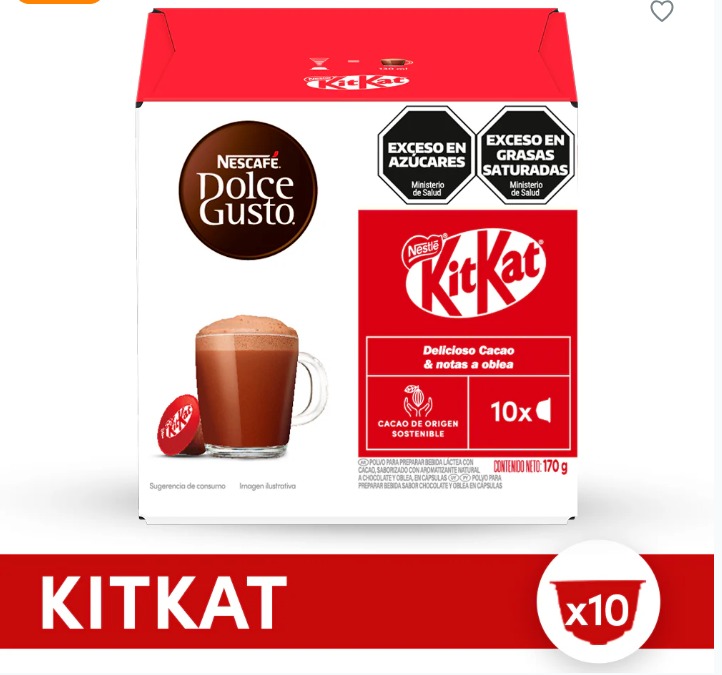 CAPSULAS SABOR KITKATNDOLCE GUSTO NESCAFE 10UND