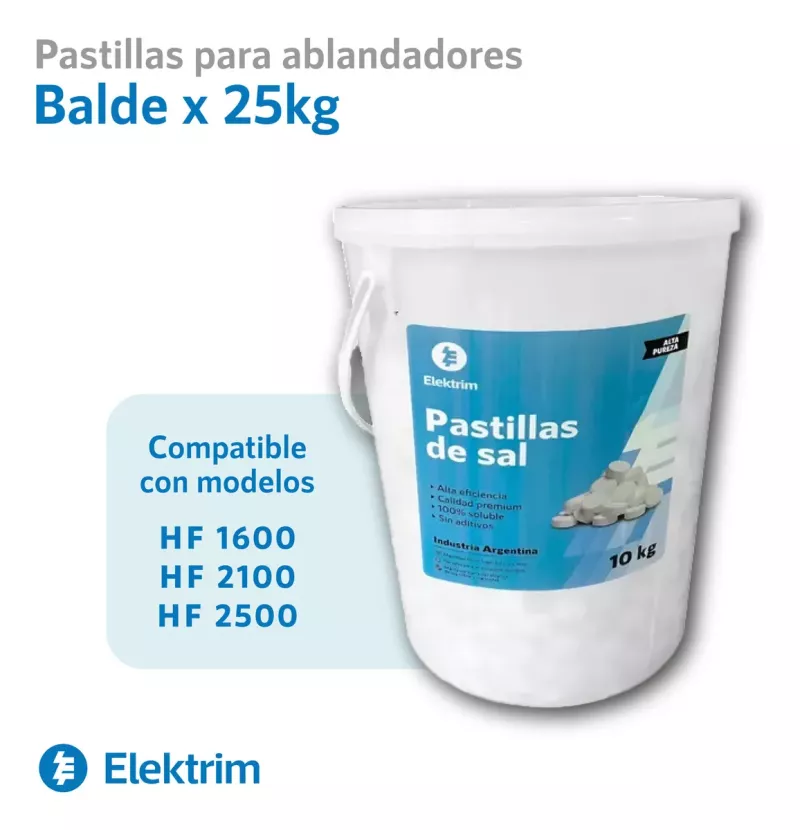 Balde de pastillas de Sal 10kg para Ablandadores Elektrim