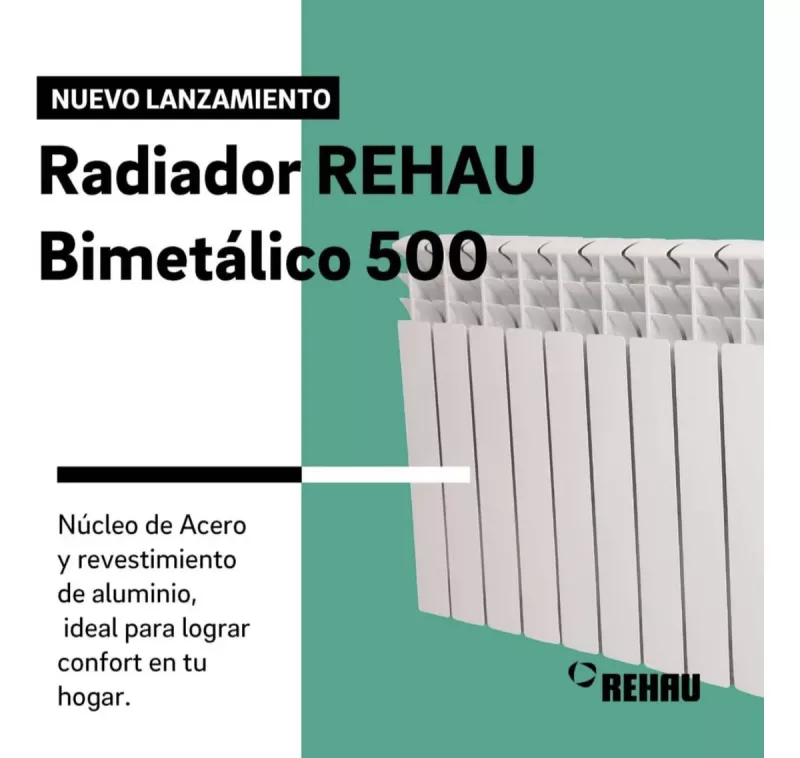 COMBO RADIADOR BIMETALICO BLANCO 500 REHAU X 8 ELEMENTOS + KIT COMPLETO