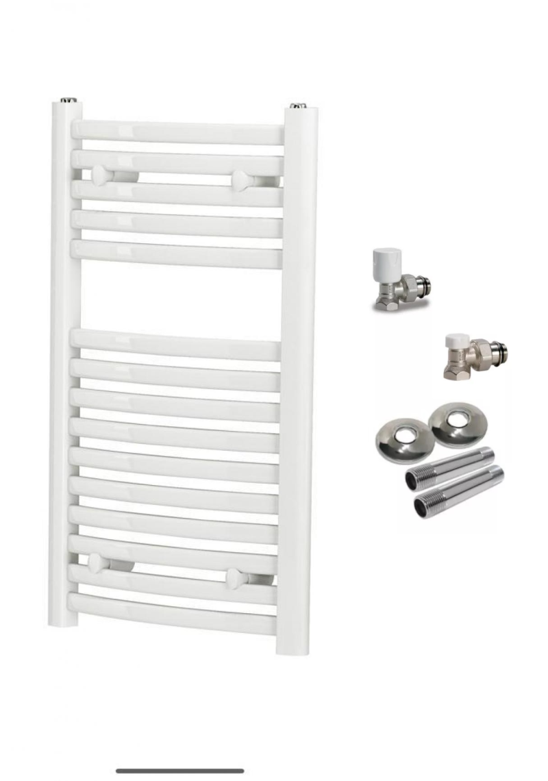 COMBO TOALLERO DINO 1200X500 - 450 E/CONEXIONES BLANCO MATE + KIT COMPLETO