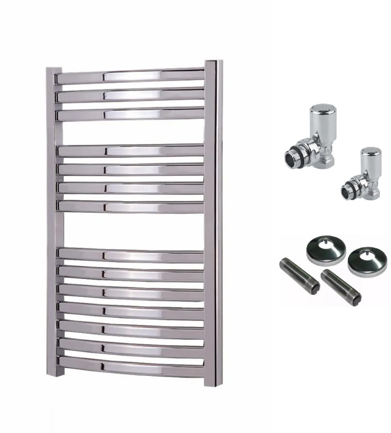 COMBO TOALLERO DE AGUA DINO 800X500 - 450 E/CONEXIONES CROMADO + KIT COMPLETO