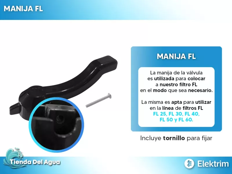 REPUESTO MANIJA VALVULA PARA FILTRO FL LACUS ELEKTRIM
