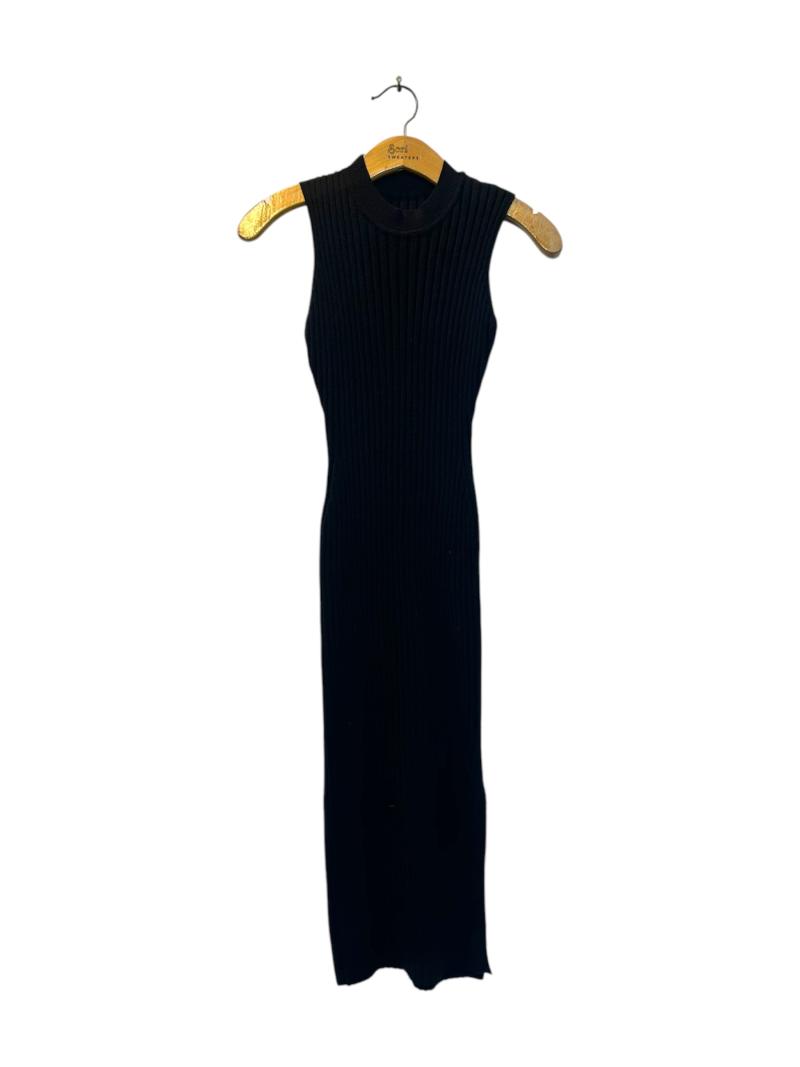 Vestido Negro Largo De Morley Vestido Largo Tejido Morley Sin