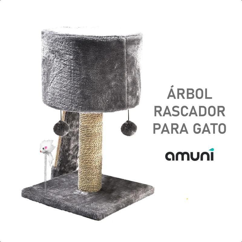 Rascador Arbol Esquinero Con Ratita Mascotas Amuni