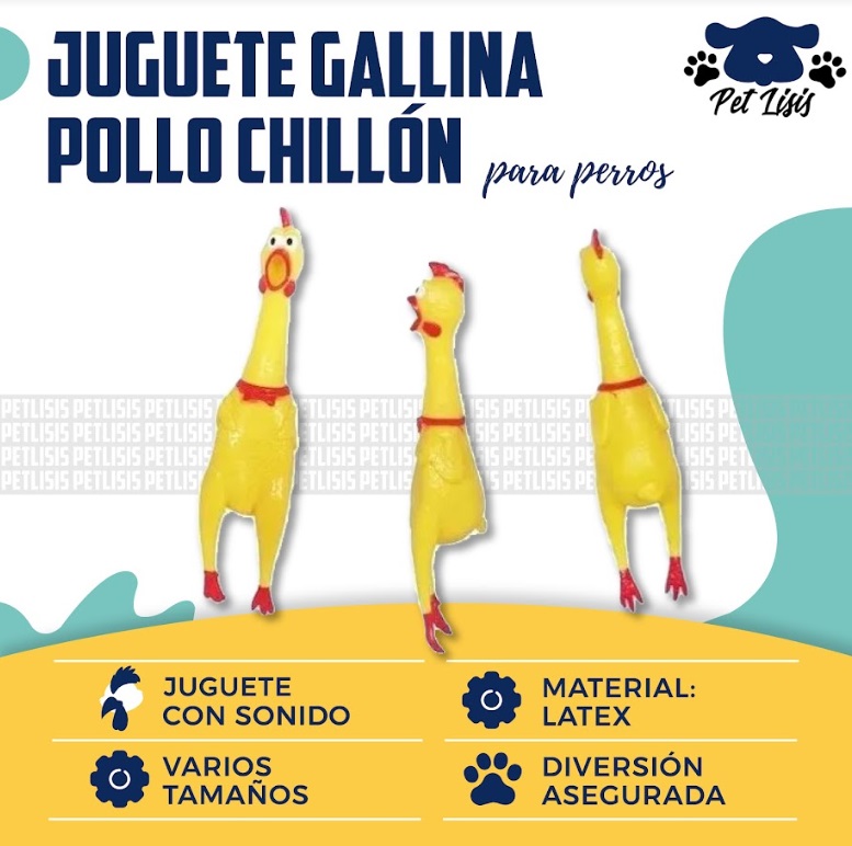 Juguete Gallina Pollo Chillon 15cm Perros Mascotas