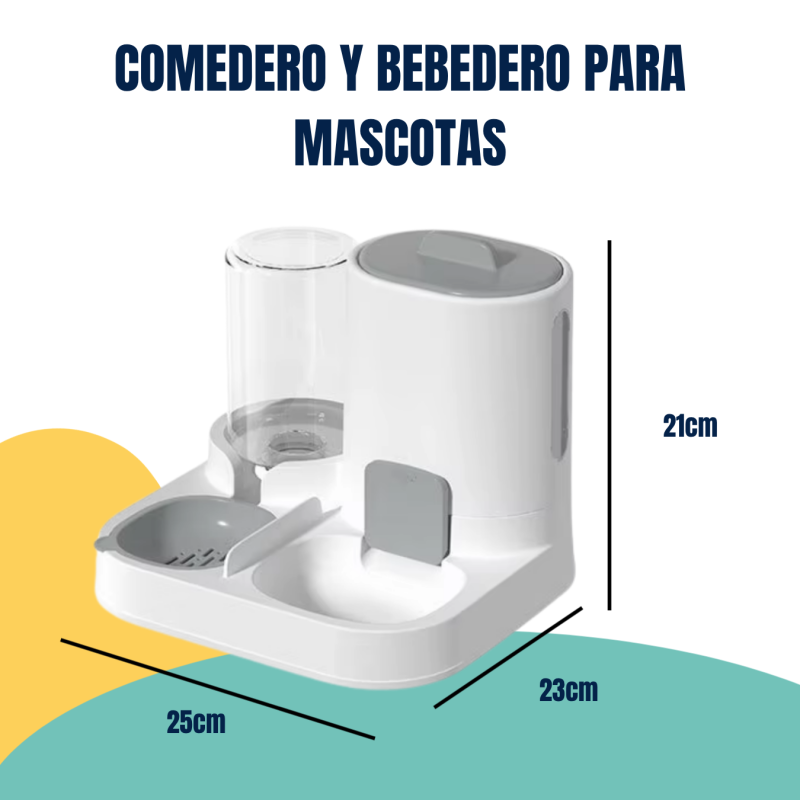 Comedero Bebedero Dispenser Doble Automatico 1.8lts Mascotas