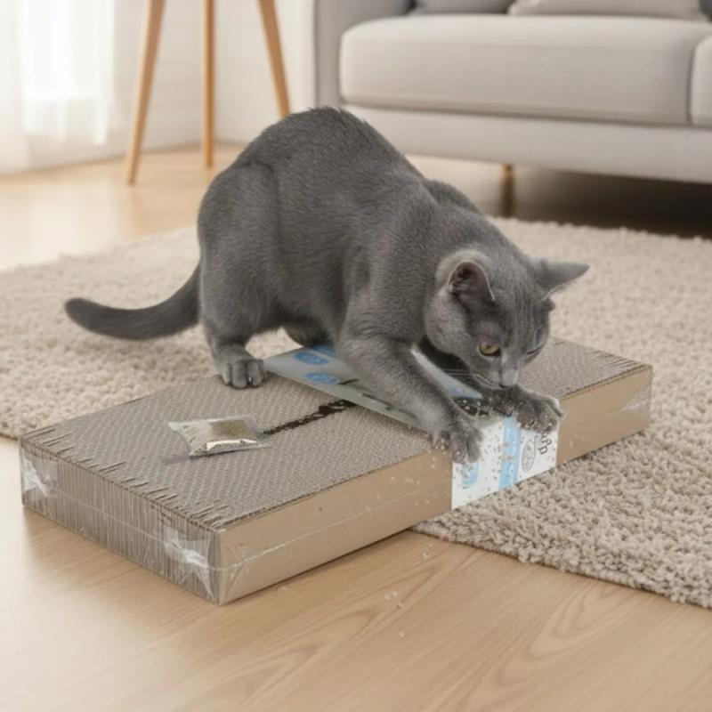 Rascador Carton Para Gatos Con Catnip Afp 48x24cm Mascotas