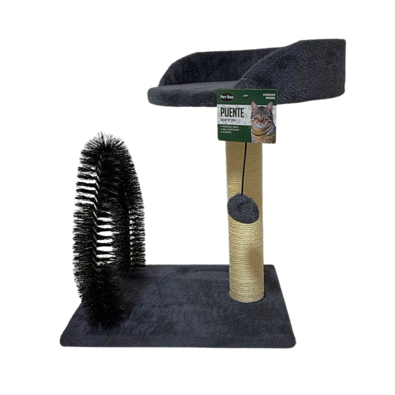 Rascador Puente Con Descanso Arbol Arco Cepillo Para Gatos