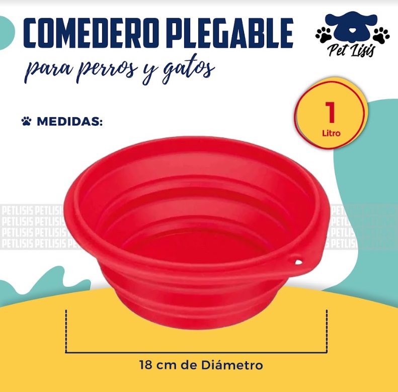 Bebedero Comedero Perros Gatos Plegable 1 L Trixie