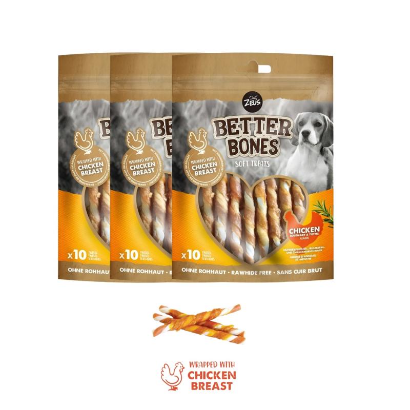 Snack Perro Saludable Palitos Better Bones Zeus Pack X3u Pollo