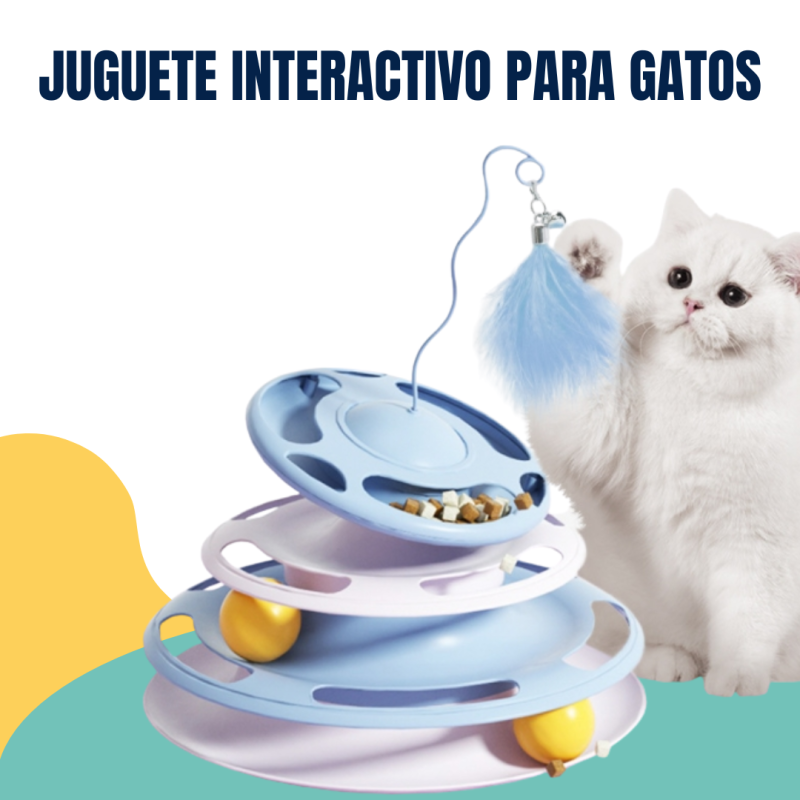 Juguete Interactivo Para Gatos Torre 3 Niveles Con Pelotas