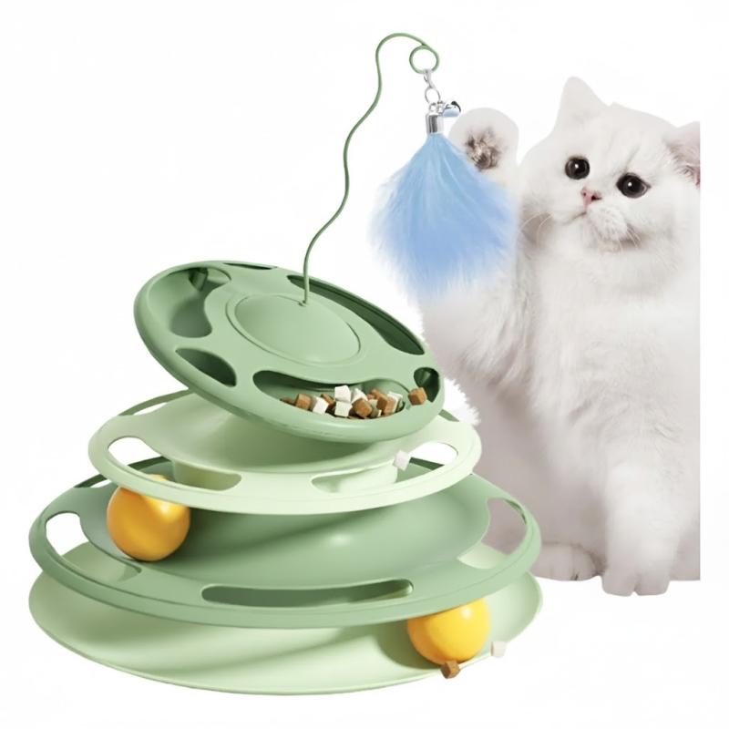 Juguete Interactivo Para Gatos Torre 3 Niveles Con Pelotas