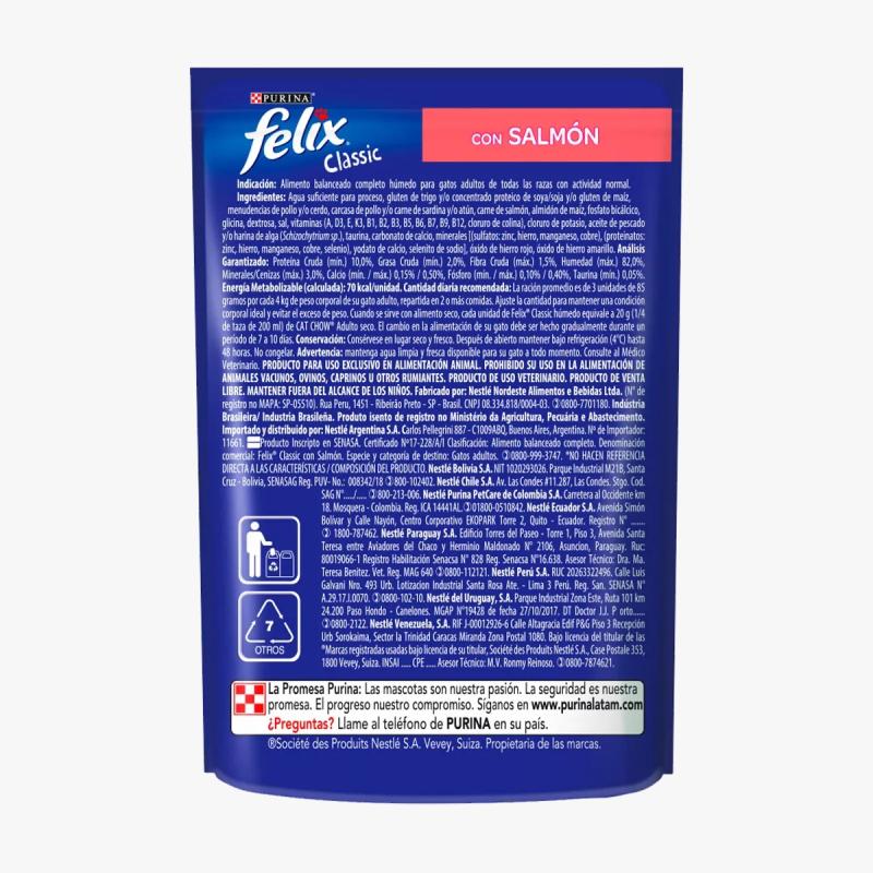 Felix Pouch Gato Adulto Salmon 85gr