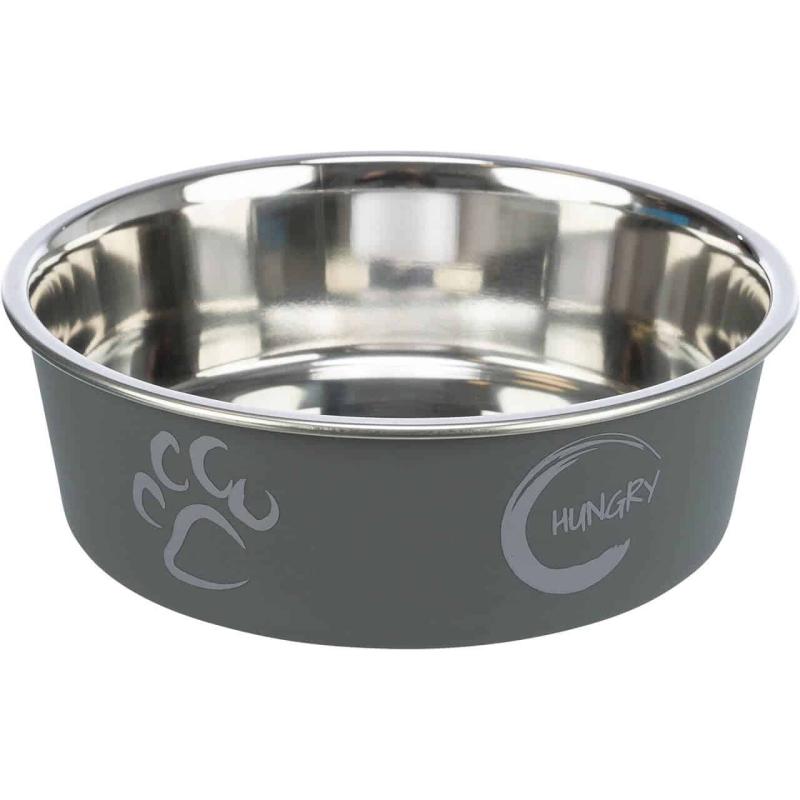Comedero Bebedero Perros Acero Patitas 0,40l Trixie