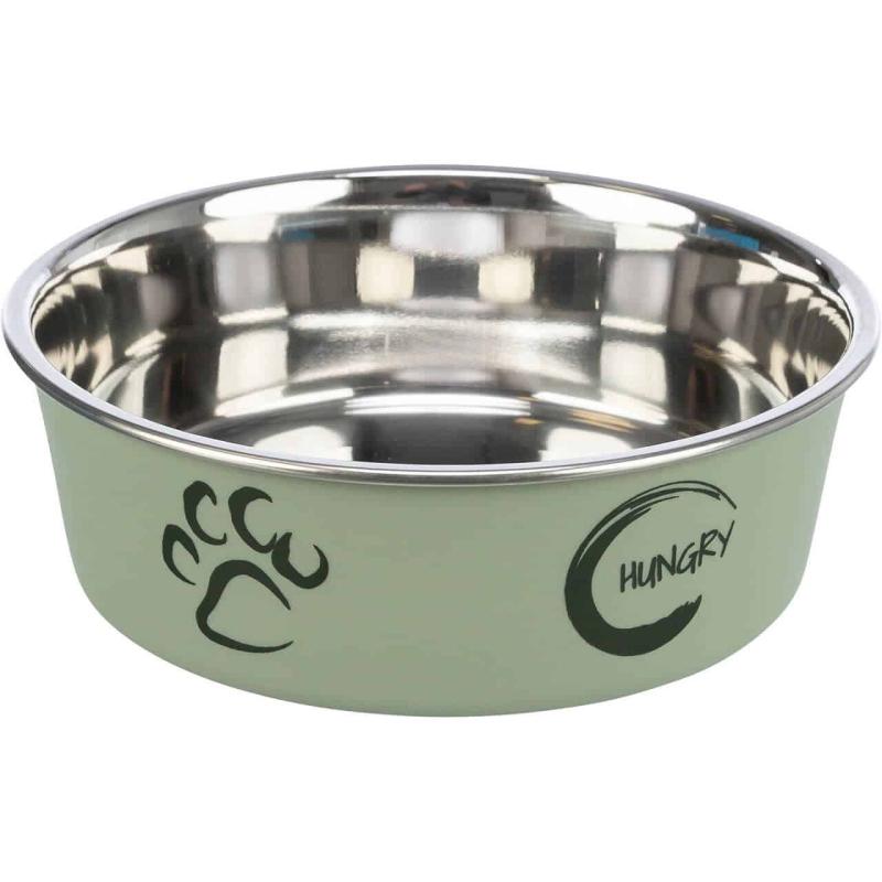 Comedero Bebedero Perros Acero Patitas 0,40l Trixie