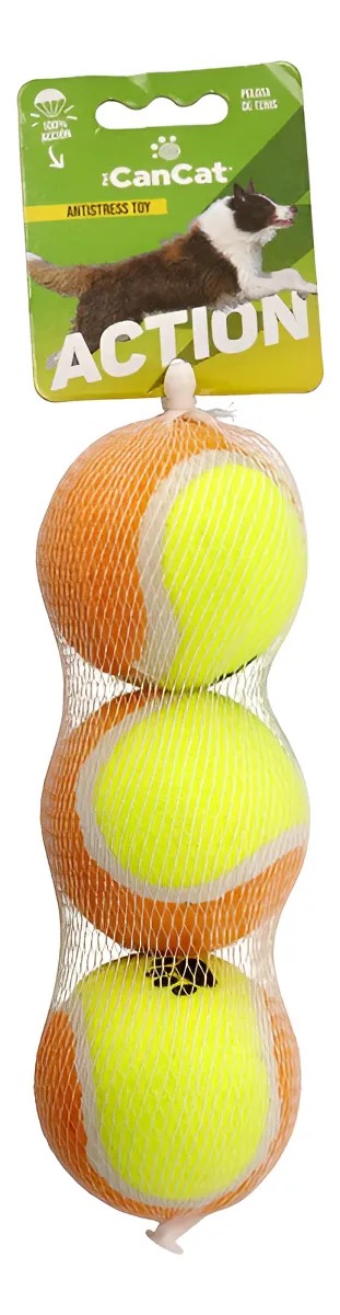 Juguete Para Perros Pelotas De Tenis Cancat X3 Antistress