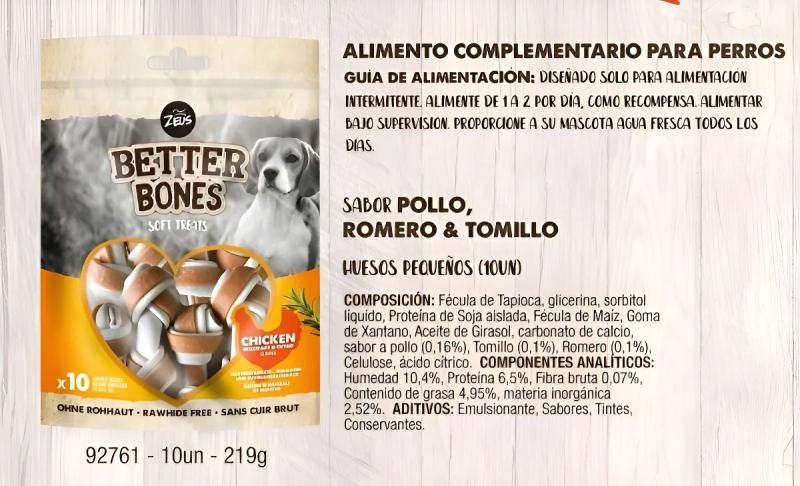 Snack Perro Saludable Hueso Better Bones Pack 219gr Pollo