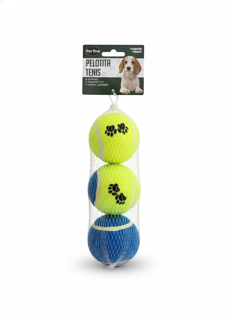Juguete Para Perros Pelotas De Tenis X3 Antistress Mascotas