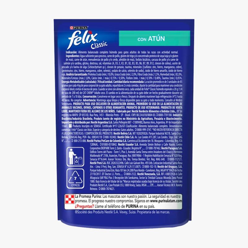 Felix Pouch Gato Adulto Pescado Blanco 85gr