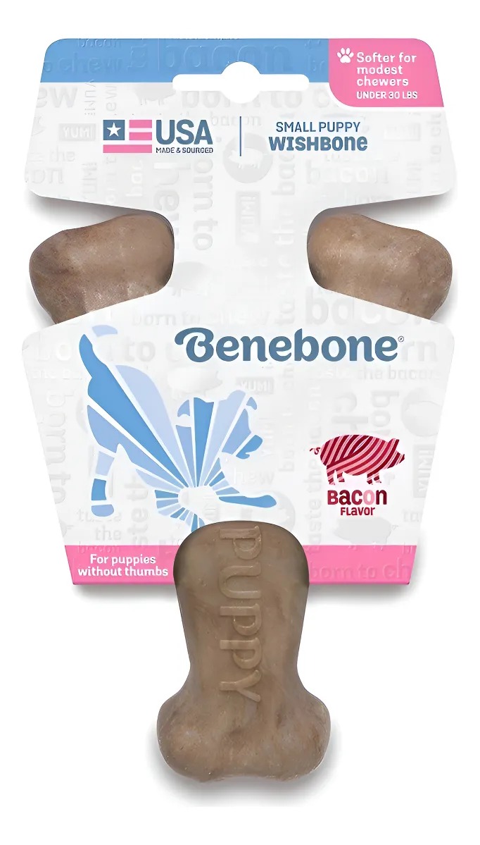 Hueso Dental Masticable Benebone Wishbone S Puppy Sabor Bacon Perros