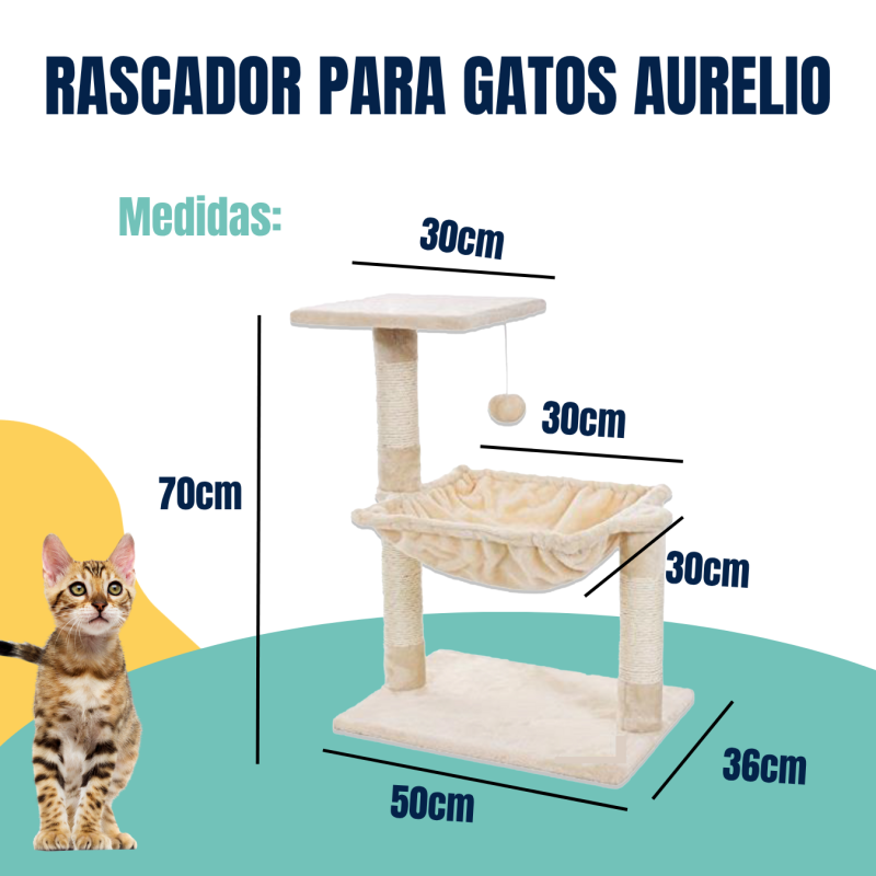 Rascador Aurelio Felpa Gatos Persa Siames Mascotas Petlisis