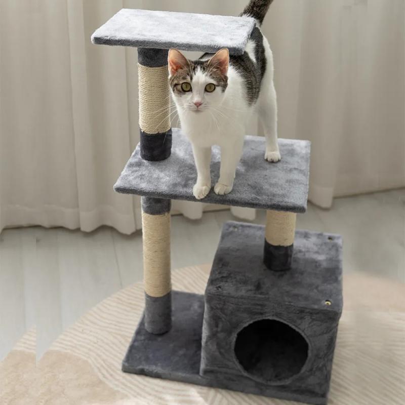 Rascador Cucha Doble Piso Descanso Premium Gatos Mascotas