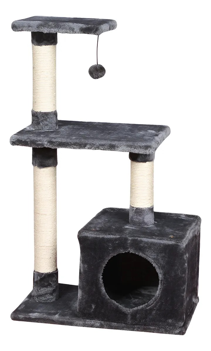 Rascador Cucha Doble Piso Descanso Premium Gatos Mascotas