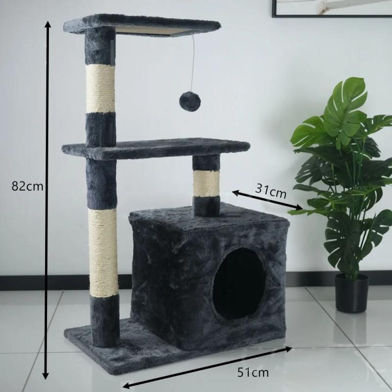 Rascador Cucha Doble Piso Descanso Premium Gatos Mascotas