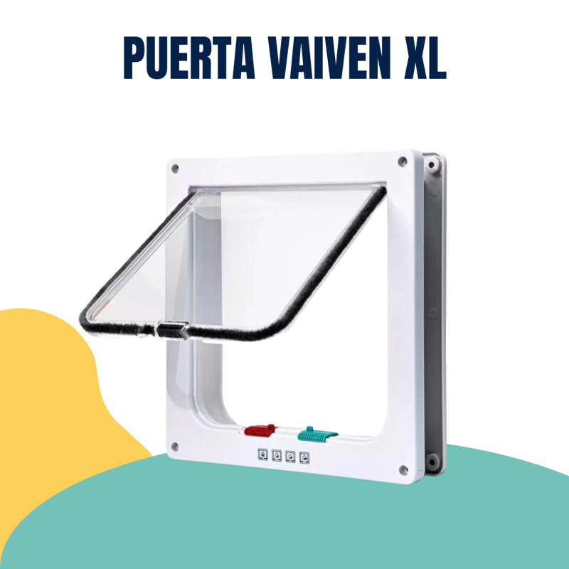 Puerta Gatos Perros Vaiven 4 Posiciones Xl 28x25cm Petlisis