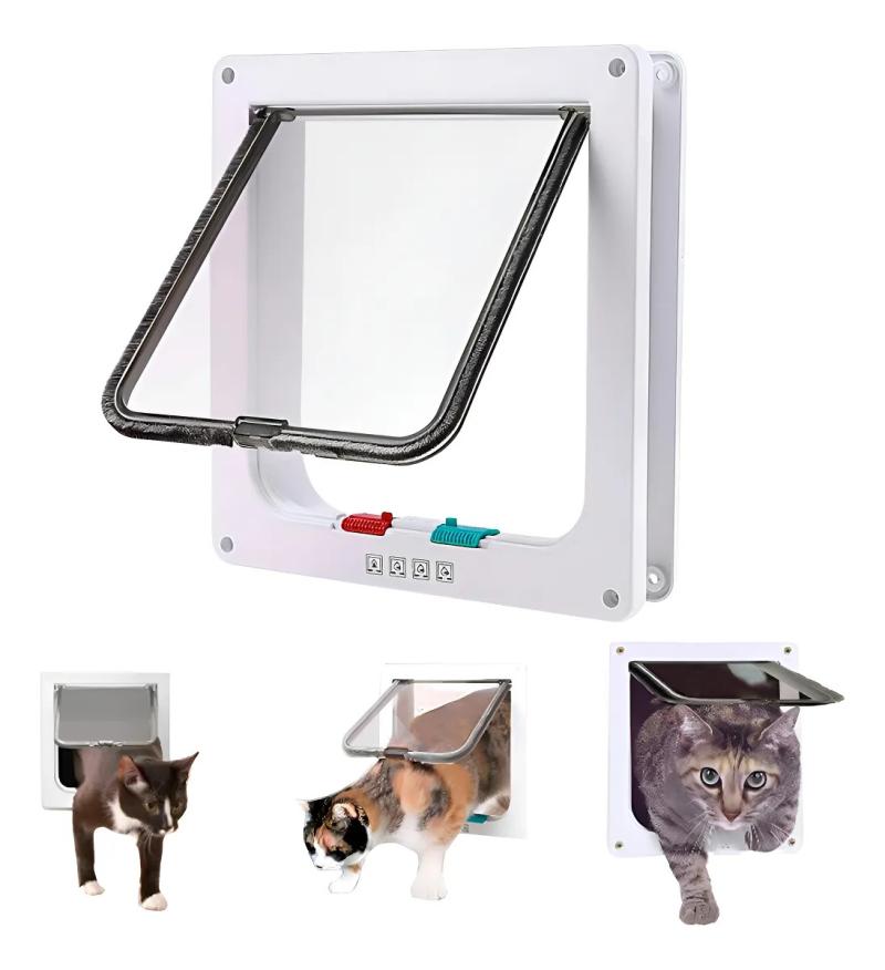 Puerta Gatos Perros Vaiven 4 Posiciones Xl 28x25cm Petlisis