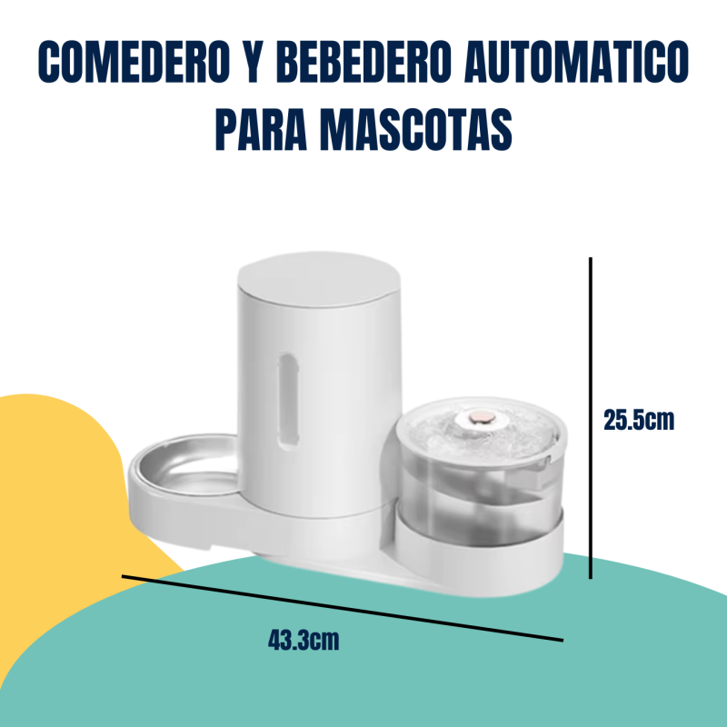 Comedero Bebedero Dispenser Doble Automatico 1,8lt Giratorio Mascotas