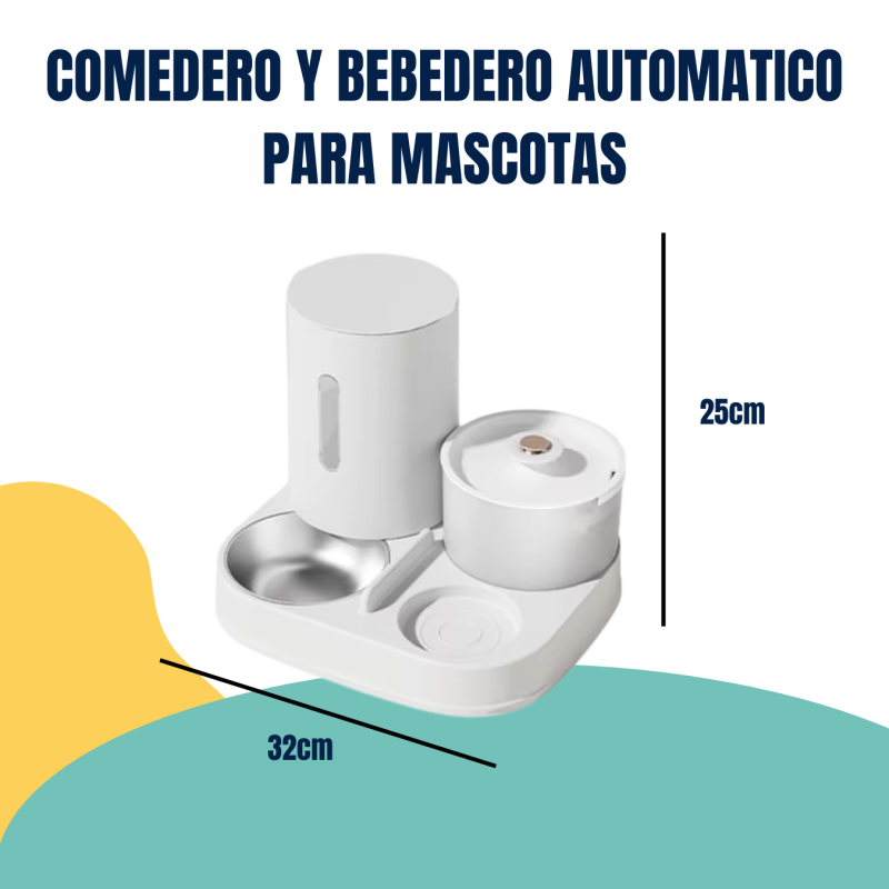 Comedero Bebedero Dispenser Doble Automatico 1,8lts Mascotas