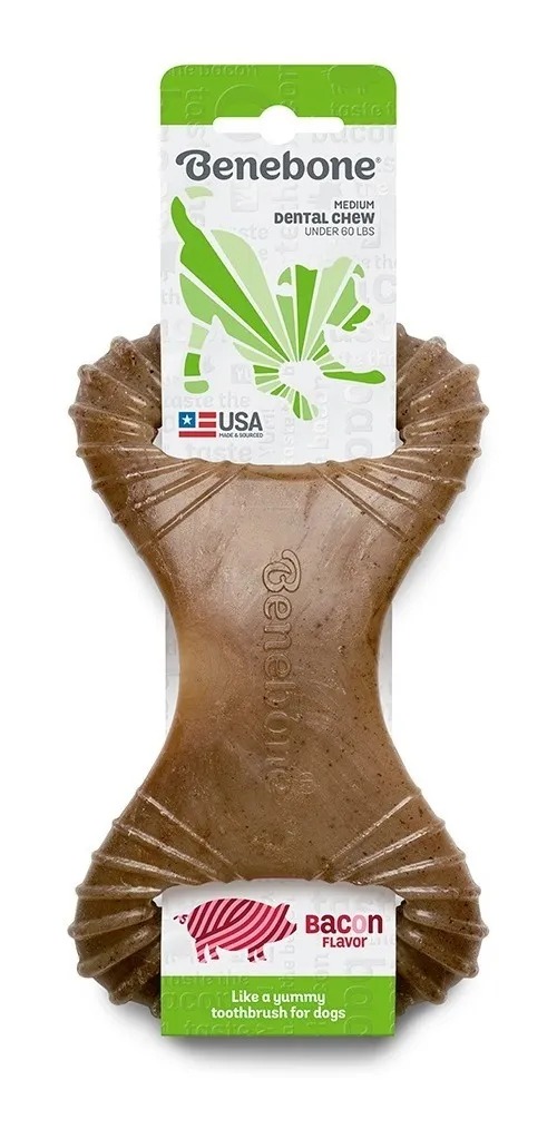 Hueso Dental Masticable Benebone Chew Sabor Bacon Medium