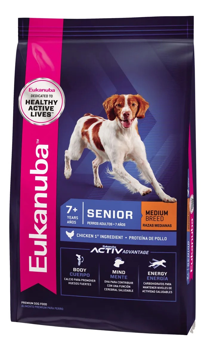Alimento Para Perros Eukanuba Premium Senior de Raza Mediana Sabor Mix de 3kg