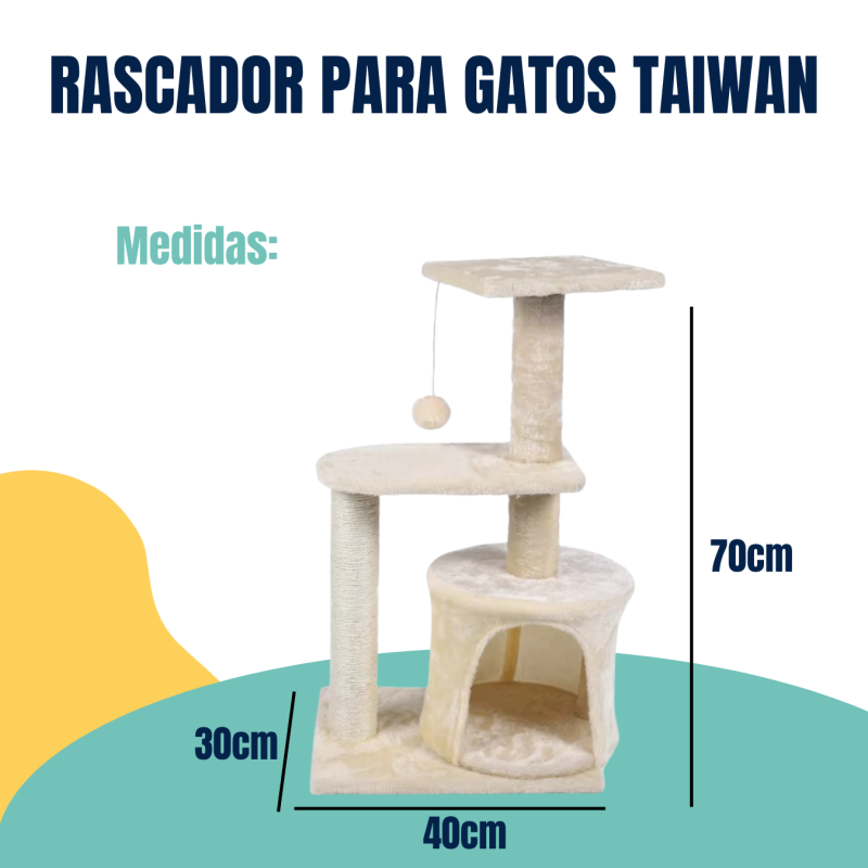 Rascador Gimansio Felpa Persa Siames Torre Taiwan Para Gatos
