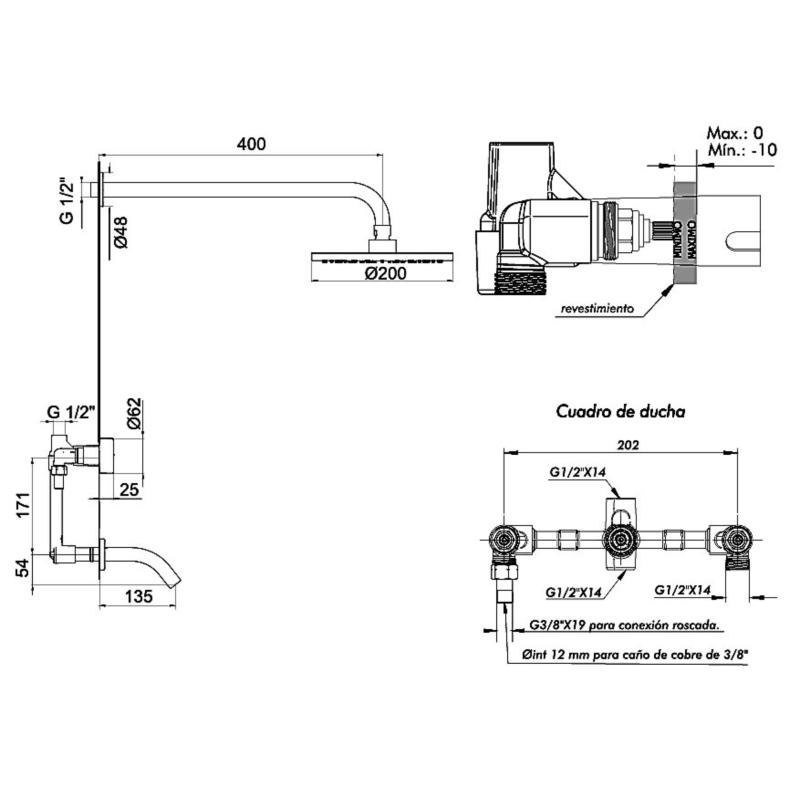 Grifería Ducha Y Bañera Fv Grip 0103/L8