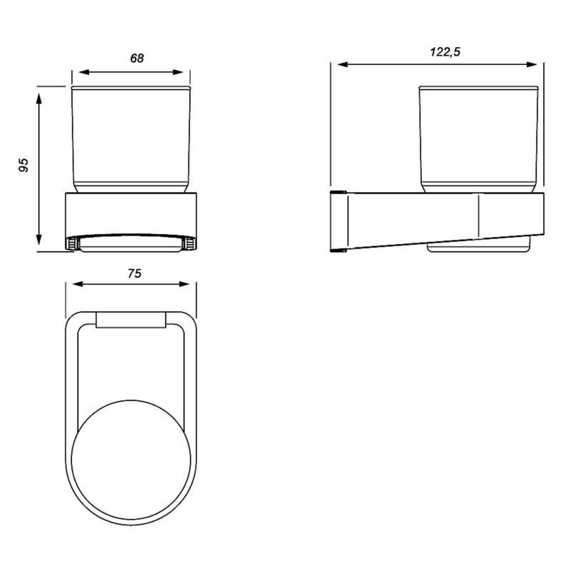 Porta Cepillo Fv Armonía 0169/M8 Plateado Cromo