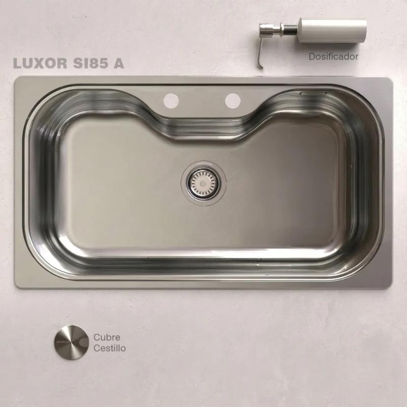 Kit Bacha De Cocina Johnson Acero Luxor Si85 + Accesorios