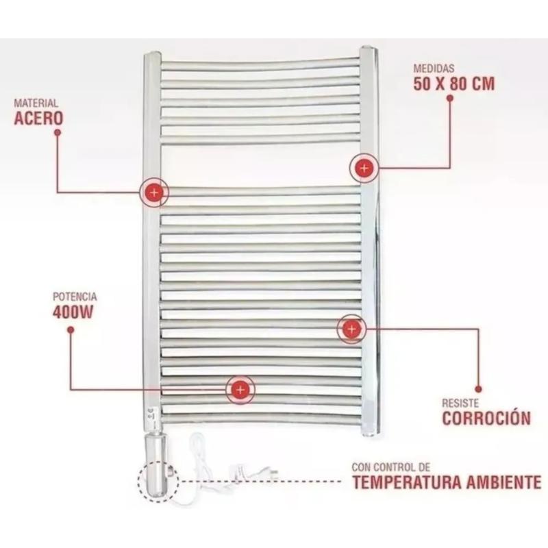 Toallero Radiador Electrico Peisa Scala S 80 Cm Cromo (10000675)