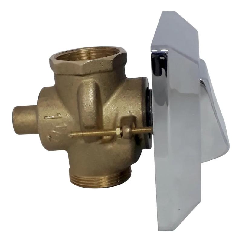 Combo Válvula de Descarga + Tecla Para Inodoro Peirano Tecno 02-010 Cromo