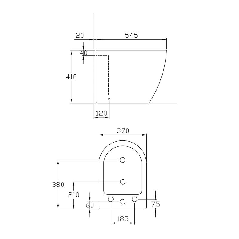 Bidet 3 Agujeros Peirano Linea Stone Blanco (BID104-3)