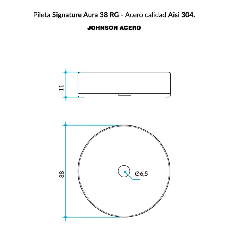 Bacha De Vanitory Simple Johnson Acero Signature Aura Rose Gold