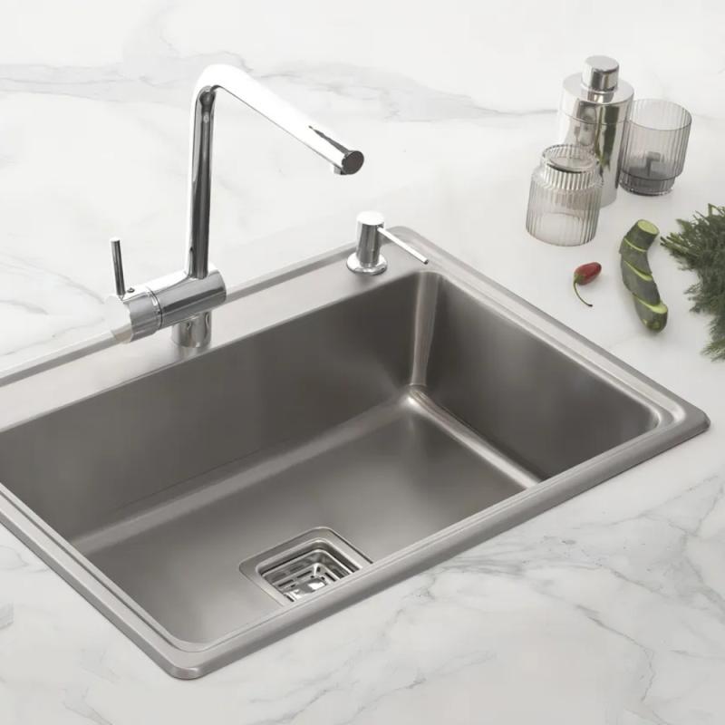 Bacha Cocina Simple Designia Acero Inox. Mi Pileta 783E