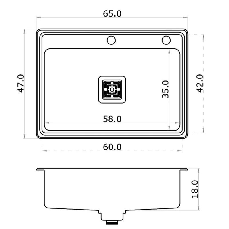 Bacha Cocina Simple Designia Acero Inox. Mi Pileta 783E