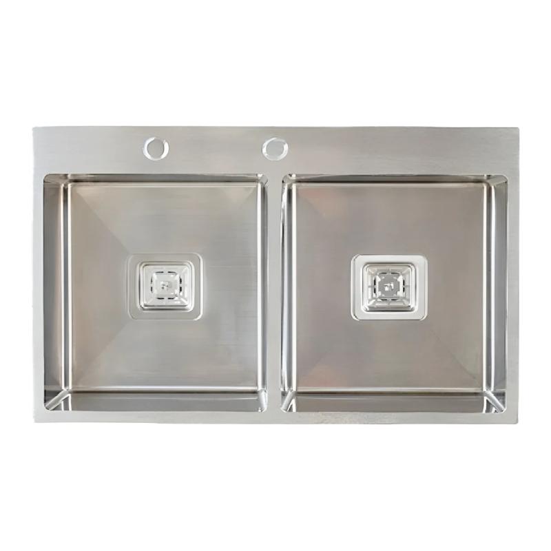 Bacha Doble Encastrable Acero Inox. Mi Pileta 746