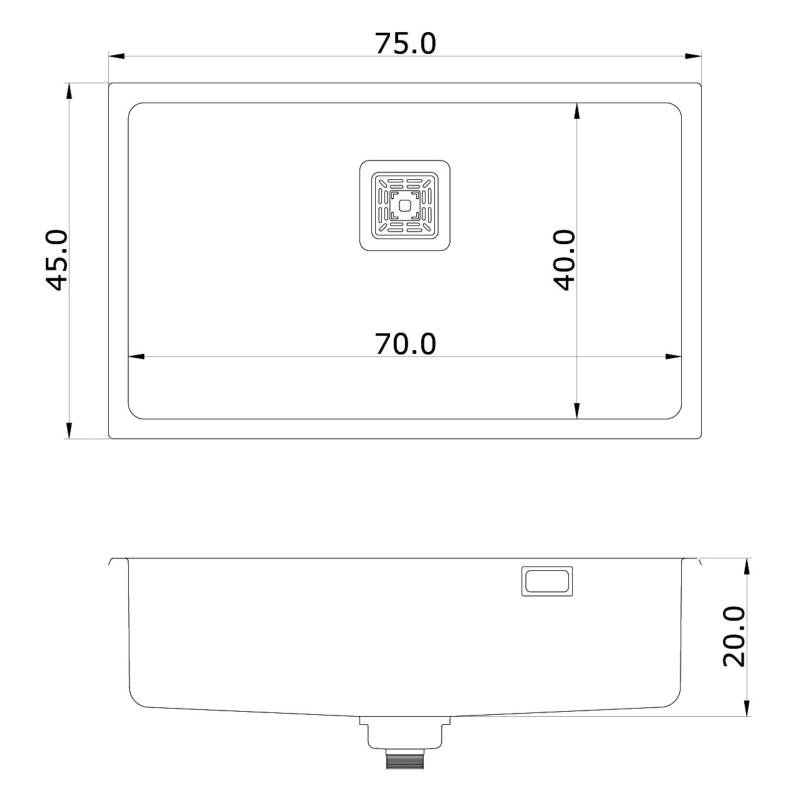 Bacha Cocina Simple Mi Pileta Essentia 670 Black