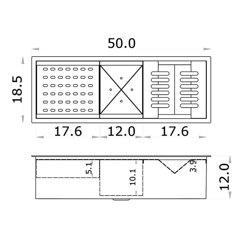 Barra Escurridora Secaplatos 50cm Acero Inox. Mi Pileta BS50