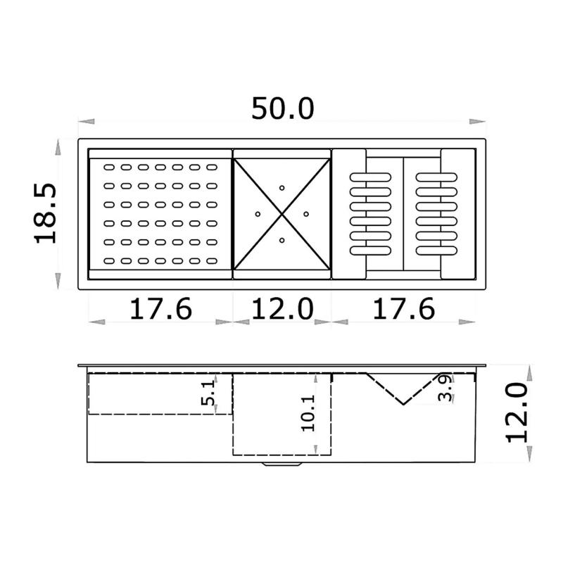 Barra Escurridora Secaplatos 50cm Acero Inox. Mi Pileta BS50 Black